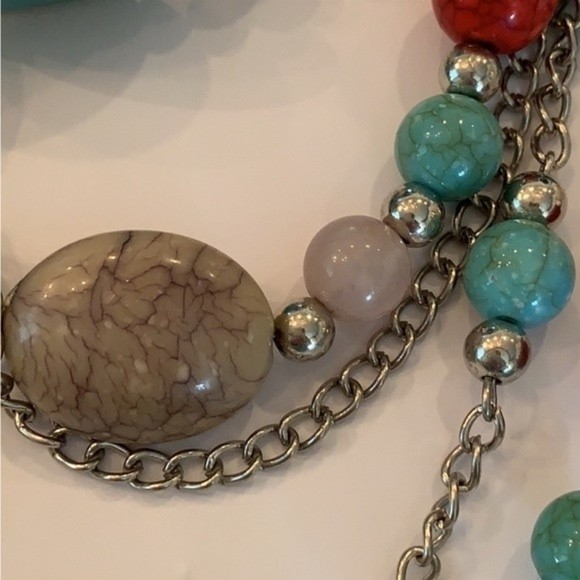 Multi Layer Southwestern Turquoise Statement Necklace # 204 - Picture 4 of 7